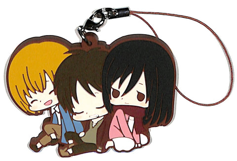 Attack on Titan Shingeki no kyojin Rubber Strap Charm 3 Childhood Friends Armin Eren Mikasa es nino