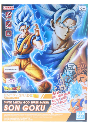 Dragon Ball Z Figurine - Entry Grade Plastic Model Kit: Super Saiyan God Super Saiyan Son Goku (Blue Hair) (5058859) (Son Goku) - Cherden's Doujinshi Shop - 1
