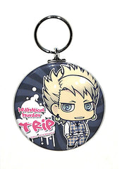 DRAMAtical Murder Keychain - Trip 2014 Can Badge Keychain (Navy Stripe Background) (Trip (Dramatical Murder)) - Cherden's Doujinshi Shop - 1