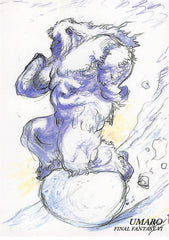 Final Fantasy Art Museum Trading Card - #346 Normal Art Museum Umaro (Final Fantasy VI) (Umaro) - Cherden's Doujinshi Shop - 1