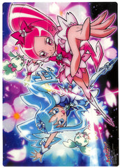 Glitter Force Pencil Board - Animage 2013.04 Promo Shitajiki Heartcatch Cure Blossom & Cure Marine (Tsubomi) - Cherden's Doujinshi Shop - 1