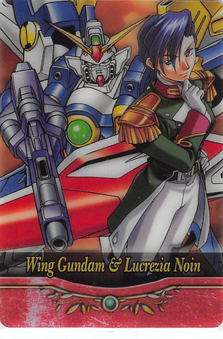 Gundam Wing Trading Card - S1-22-553 Normal Wafer Choco Anniversary Card Vol. 3: Wing Gundam & Lucrezia Noin (Lucrezia Noin) - Cherden's Doujinshi Shop - 1