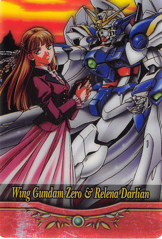 Gundam Wing Trading Card - S1-15-249s Normal Wafer Choco Wing Gundam Zero & Relena Darlian (Wing Gundam Zero) - Cherden's Doujinshi Shop - 1