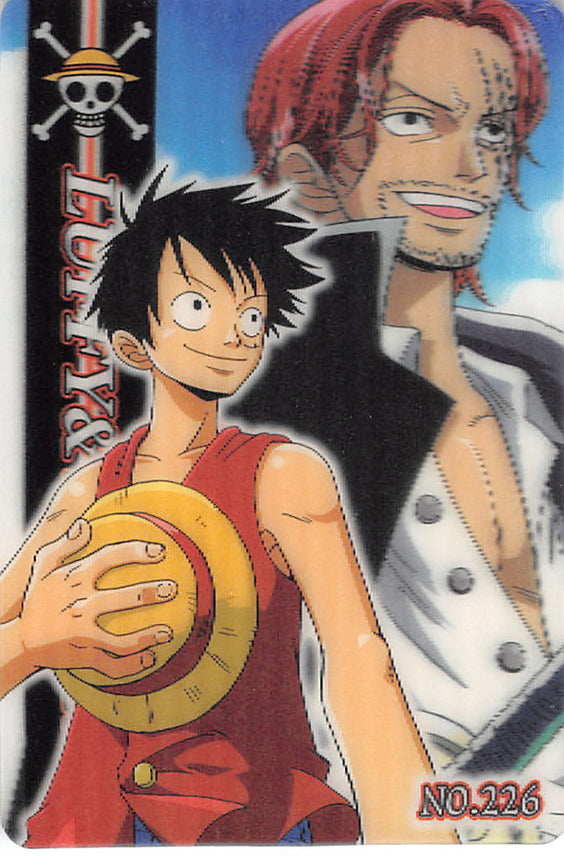 One Piece Trading Card - No.226 Lenticular Gumi New King of Pirates Gummy Card Part 8: Luffy & Shanks (Monkey D. Luffy) - Cherden's Doujinshi Shop - 1