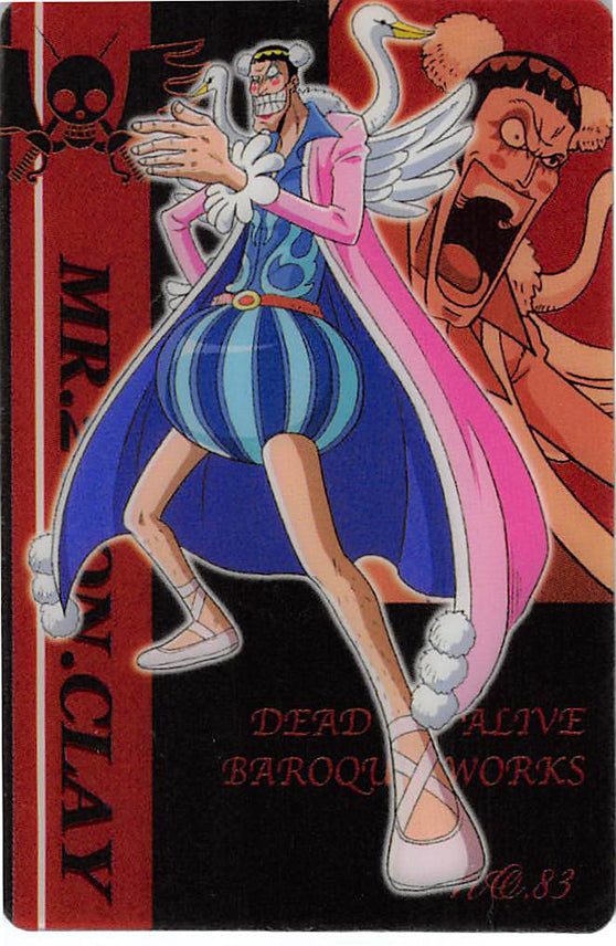 One Piece Trading Card - New King of Pirates Gumi Part 2: No. 83 Mr. 2 Bon. Clay Bandai (Mr. 2 Bon Clay) - Cherden's Doujinshi Shop - 1