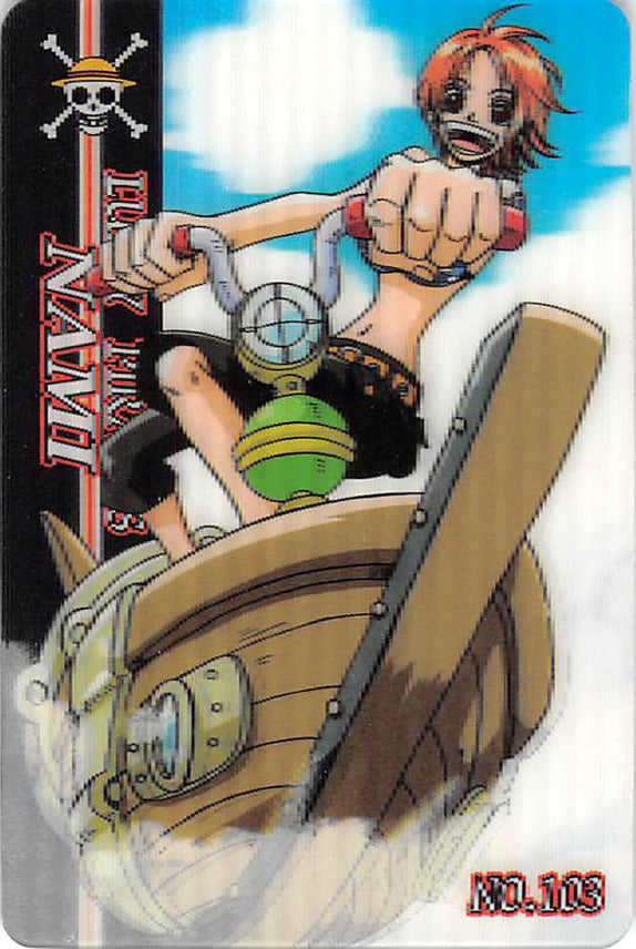 One Piece Trading Card - New King of Pirates Gumi Part 3: No. 103 Luffy Pirates Nami (Lenticular) Bandai (Nami) - Cherden's Doujinshi Shop - 1