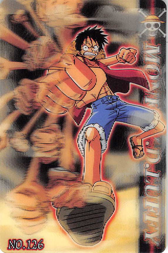 One Piece Trading Card - New King of Pirates Gumi Part 4: No. 126 Monkey. D. Luffy (Lenticular) Bandai (Luffy) - Cherden's Doujinshi Shop - 1