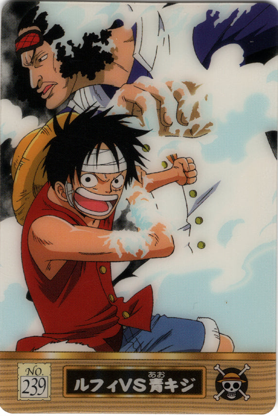 One Piece Trading Card - Part 8: No. 239 Normal New King of Pirates Gumi (Gummy) Luffy vs Aokiji (Aokiji) - Cherden's Doujinshi Shop - 1