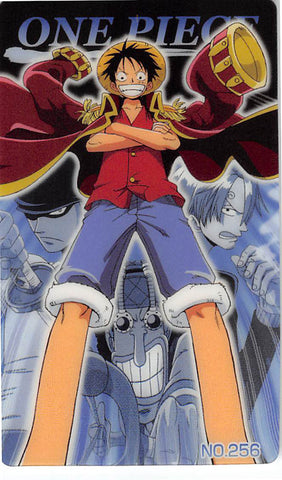 One Piece Trading Card - New King of Pirates Gumi Part 9: No. 256 One Piece Bandai (Luffy) - Cherden's Doujinshi Shop - 1