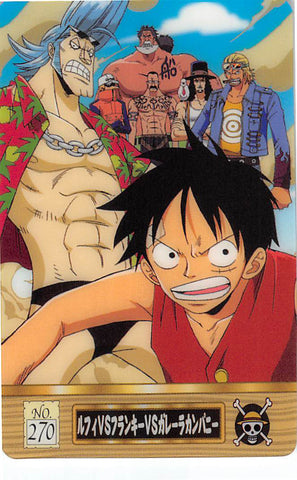 One Piece Trading Card - New King of Pirates Gumi Part 9: No. 270 Luffy VS Franky VS Galley-La Company Bandai (Luffy) - Cherden's Doujinshi Shop - 1