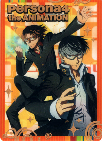 Shin Megami Tensei:  Persona 4 Trading Card - SP 05 (Gold Foil) (Hero x Yosuke) - Cherden's Doujinshi Shop - 1