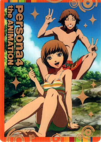 Shin Megami Tensei:  Persona 4 Trading Card - SP 08 (Gold Foil) (Yosuke x Chie) - Cherden's Doujinshi Shop - 1