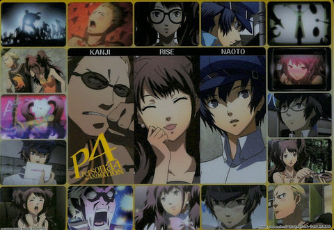 Persona 4 Clear Plate - Persona4 the Animation Jumbo Carddass A5 Clear Plate Collection: Normal Plate 6 Kanji Rise and Naoto (Kanji Tatsumi) - Cherden's Doujinshi Shop - 1