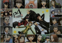 Persona 4 Clear Plate - Persona4 the Animation Jumbo Carddass A5 Clear Plate Collection: Normal Plate 8 Yosuke Yu Chie Yukiko and Kanji (Yosuke Hanamura) - Cherden's Doujinshi Shop - 1