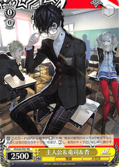 Persona 5 Trading Card - CH P5/S45-P01 PR Weiss Schwarz Protagonist and Ryuji and Ann (JOKER) - Cherden's Doujinshi Shop - 1