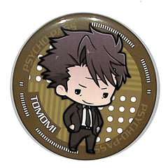 Psycho-Pass Pin - Fuji TV Can Badge: Tomomi Masaoka (White Dots / Brown Stripes Background) (Tomomi Masaoka) - Cherden's Doujinshi Shop - 1