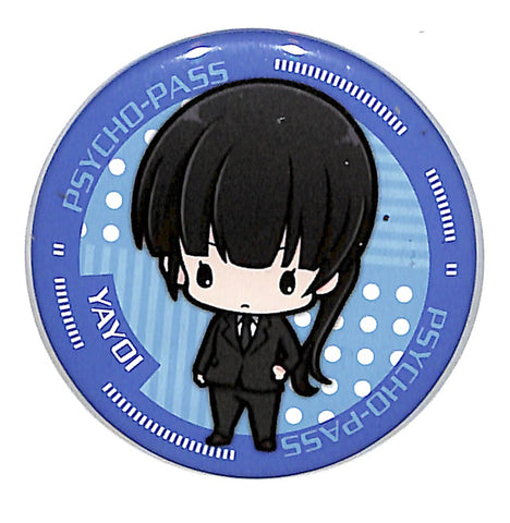 Psycho-Pass Pin - Fuji TV Can Badge: Yayoi Kunizuka (White Dots / Aqua Stripes Background) (Yayoi Kunizuka) - Cherden's Doujinshi Shop - 1