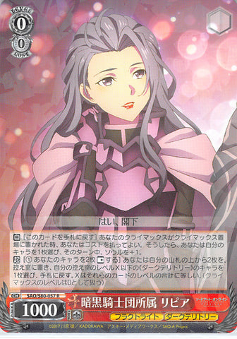Sword Art Online Trading Card - SAO/S80-057 R Weiss Schwarz (HOLO) Affiliated With the Dark Knights Lipia (CH) (Lipia Zancale) - Cherden's Doujinshi Shop - 1