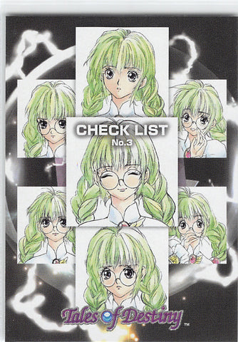 Tales of Destiny Trading Card - 17 Normal Collection Cards Check List No. 3 (Philia Felice) - Cherden's Doujinshi Shop - 1