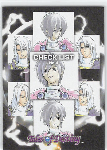 Tales of Destiny Trading Card - 18 Normal Collection Cards Check List No. 4 (Leon Magnus) - Cherden's Doujinshi Shop - 1