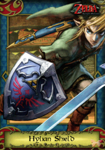 Legend of Zelda Trading Card - 46 Hylian Shield (Link / Twilight Princess) (Hylian Shield) - Cherden's Doujinshi Shop - 1