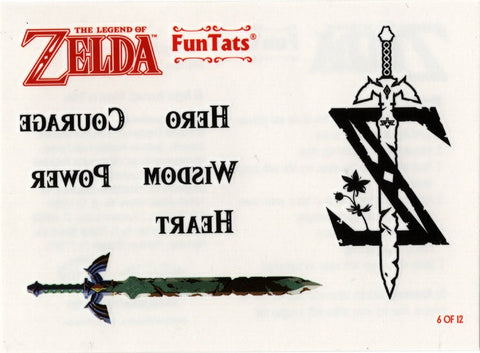 Legend of Zelda Tattoo - 2017 Enterplay FunTats Tattoo 6 of 12: The Master Sword (The Master Sword) - Cherden's Doujinshi Shop - 1